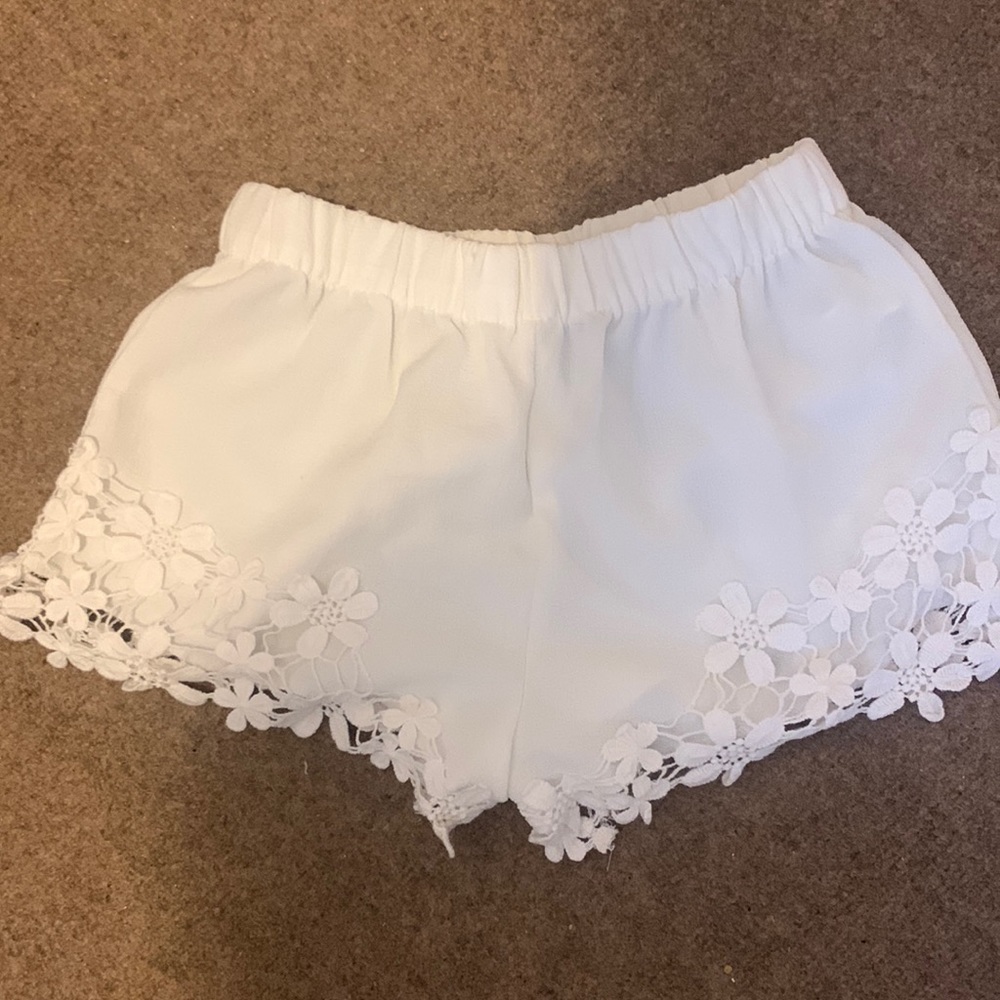 White booty shorts